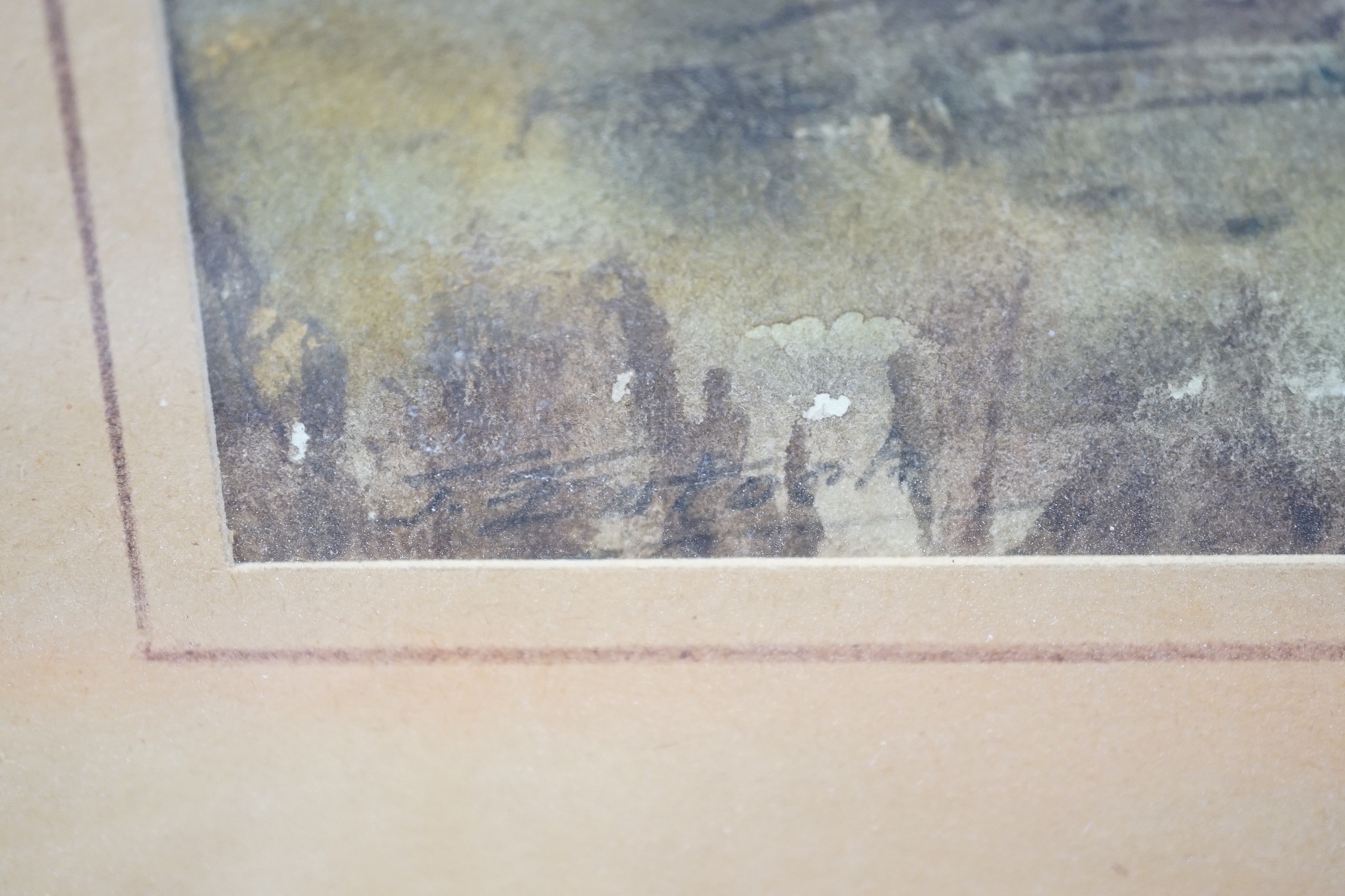 J. E..., pair of watercolours, Open landscapes, one indistinctly signed, 17.5 x 24cm